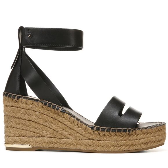 Franco Sarto Black Wedge Sandals - Picture 1 of 9